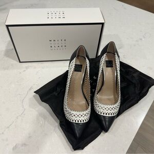 White House Black Market Black and White Heels